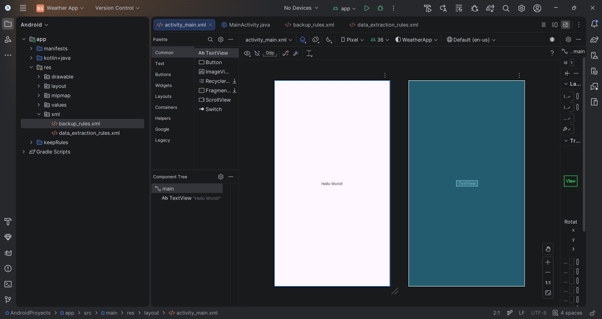 Proyecto Weather App en Android Studio